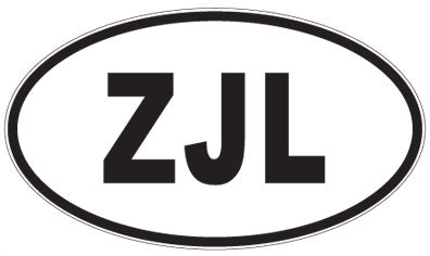 ZJL - 3 Letter Initials Oval Sticker