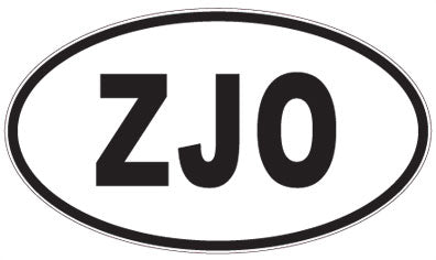ZJO - 3 Letter Initials Oval Sticker