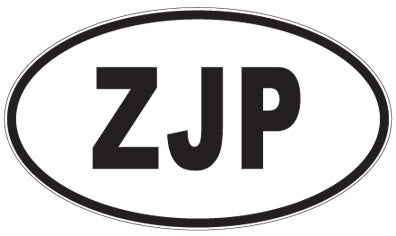 ZJP - 3 Letter Initials Oval Magnet