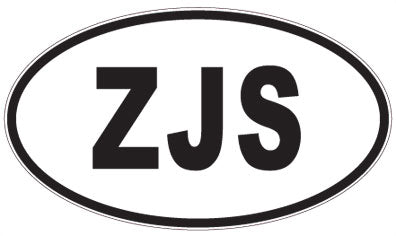 ZJS - 3 Letter Initials Oval Magnet