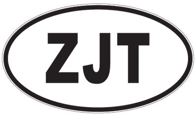 ZJT - 3 Letter Initials Oval Sticker