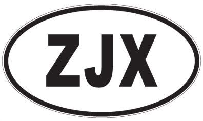 ZJX - 3 Letter Initials Oval Sticker