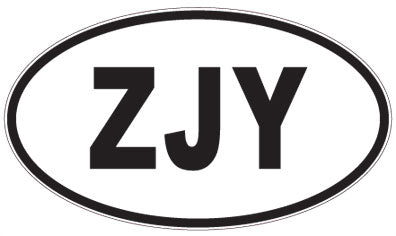 ZJY - 3 Letter Initials Oval Sticker