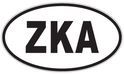 ZKA - 3 Letter Initials Oval Sticker
