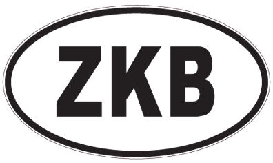 ZKB - 3 Letter Initials Oval Sticker
