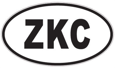 ZKC - 3 Letter Initials Oval Sticker