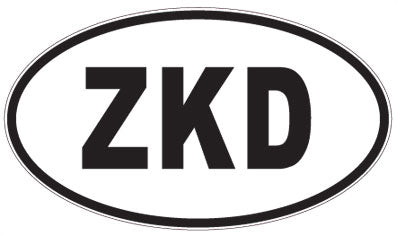 ZKD - 3 Letter Initials Oval Sticker