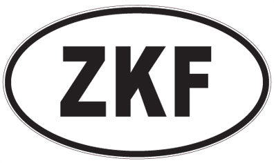 ZKF - 3 Letter Initials Oval Sticker