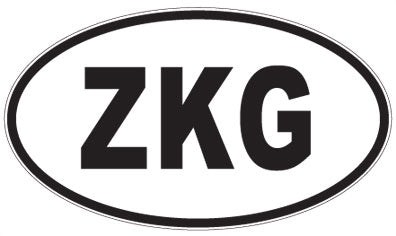 ZKG - 3 Letter Initials Oval Sticker