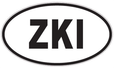 ZKI - 3 Letter Initials Oval Sticker