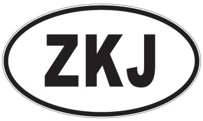 ZKJ - 3 Letter Initials Oval Magnet