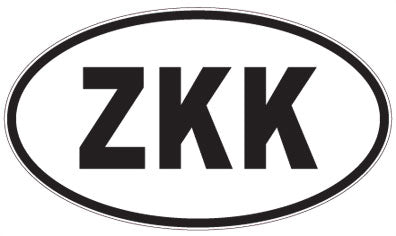 ZKK - 3 Letter Initials Oval Magnet