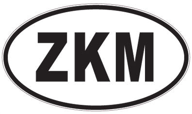 ZKM - 3 Letter Initials Oval Magnet