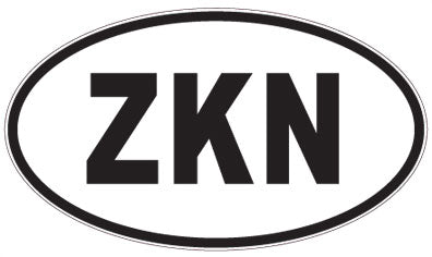 ZKN - 3 Letter Initials Oval Sticker