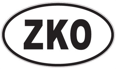 ZKO - 3 Letter Initials Oval Sticker