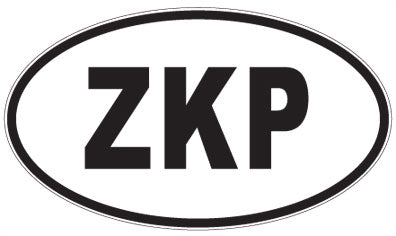 ZKP - 3 Letter Initials Oval Sticker