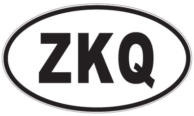 ZKQ - 3 Letter Initials Oval Sticker