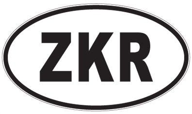 ZKR - 3 Letter Initials Oval Sticker