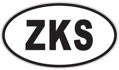 ZKS - 3 Letter Initials Oval Magnet