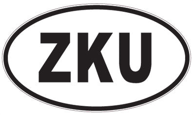 ZKU - 3 Letter Initials Oval Magnet