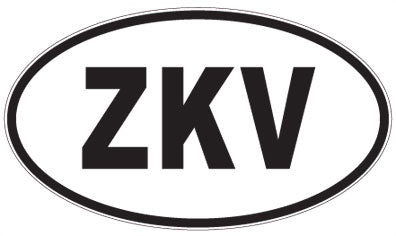 ZKV - 3 Letter Initials Oval Sticker