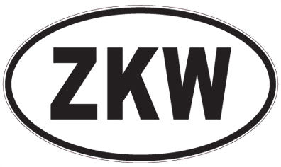 ZKW - 3 Letter Initials Oval Magnet