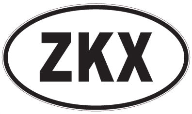 ZKX - 3 Letter Initials Oval Magnet