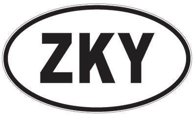 ZKY - 3 Letter Initials Oval Sticker