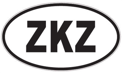ZKZ - 3 Letter Initials Oval Sticker