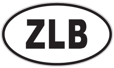 ZLB - 3 Letter Initials Oval Sticker