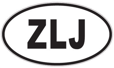 ZLJ - 3 Letter Initials Oval Sticker