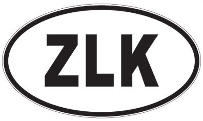 ZLK - 3 Letter Initials Oval Sticker