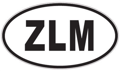 ZLM - 3 Letter Initials Oval Sticker