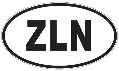 ZLN - 3 Letter Initials Oval Sticker