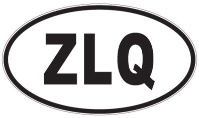 ZLQ - 3 Letter Initials Oval Magnet