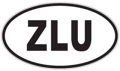 ZLU - 3 Letter Initials Oval Magnet