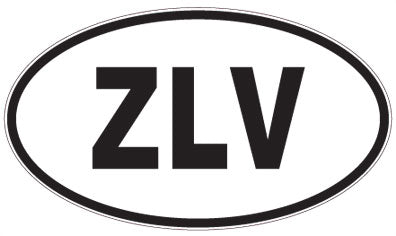 ZLV - 3 Letter Initials Oval Magnet
