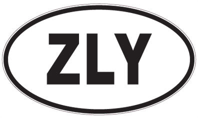ZLY - 3 Letter Initials Oval Sticker