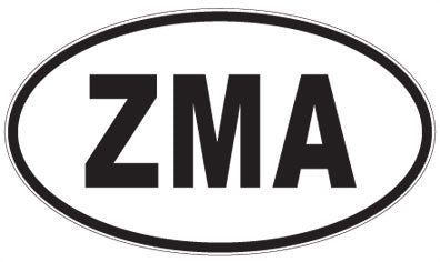 ZMA - 3 Letter Initials Oval Sticker