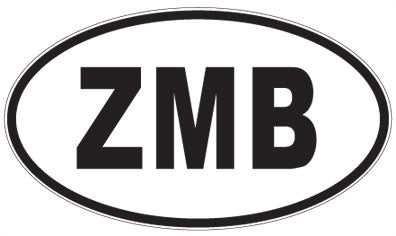 ZMB - 3 Letter Initials Oval Sticker