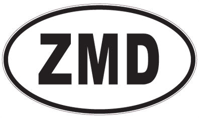 ZMD - 3 Letter Initials Oval Sticker