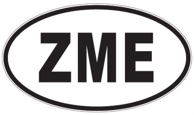 ZME - 3 Letter Initials Oval Sticker