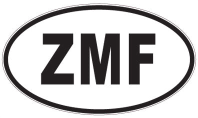 ZMF - 3 Letter Initials Oval Magnet