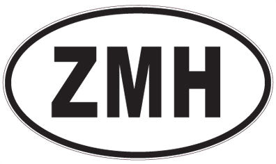 ZMH - 3 Letter Initials Oval Magnet