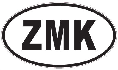 ZMK - 3 Letter Initials Oval Magnet