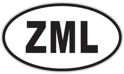 ZML - 3 Letter Initials Oval Sticker