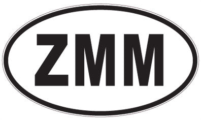 ZMM - 3 Letter Initials Oval Magnet