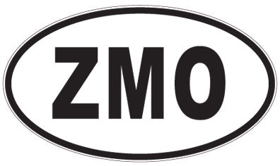 ZMO - 3 Letter Initials Oval Sticker