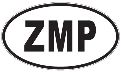ZMP - 3 Letter Initials Oval Sticker