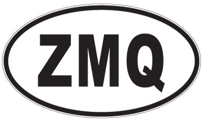 ZMQ - 3 Letter Initials Oval Sticker